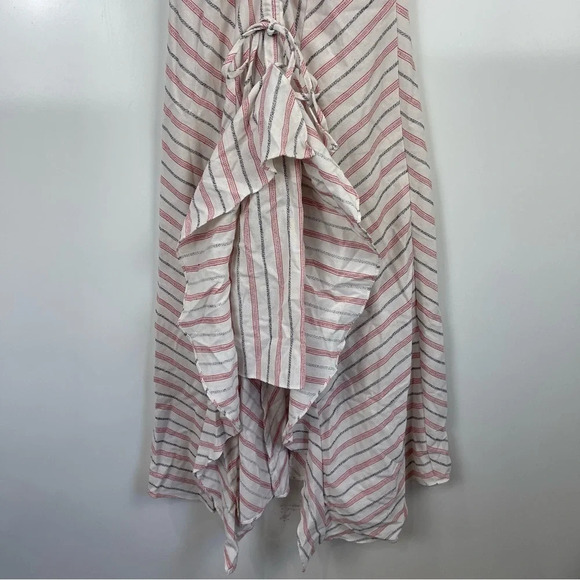Nasty Gal Striped Halter Ruffle High Low Midi Dress Size 4 - Picture 5 of 8